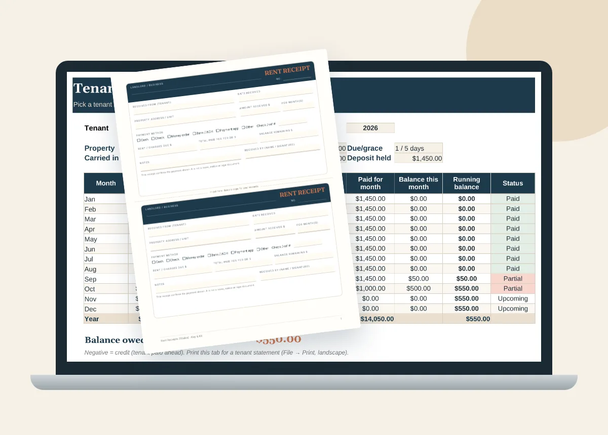 Rent Ledger & Rent Receipts preview